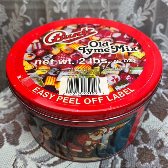 Vintage 90s COCA COLA COKE Christmas Santa Bunte Old Tyme Mix Hard Candy Tin - Picture 3 of 12